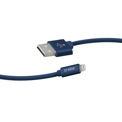 Cable de datos y de Carga Lightning Colección Polo SBS Azul