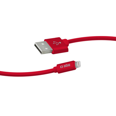 Cable de datos y de Carga Lightning Colección Polo SBS Rojo