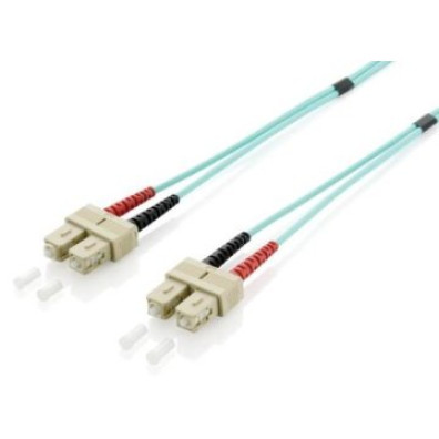 Cable de Fibra Óptica OM3 Duplex Libre de Halógenos SC/SC 50/125u 1M - Marca EQUIP