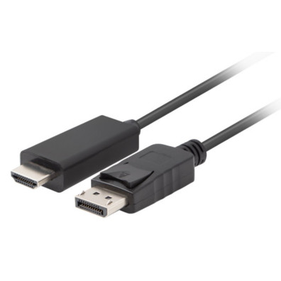 Lanberg - CA-DPHD-11CC-0018-BK cambiador de género para cable DisplayPort HDMI Negro