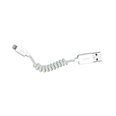 Cable lightning Apple 0.5 m espiral Blanco SBS