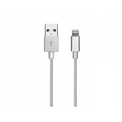 Cable trenzado lightning iPhone Gold Collection Plata SBS