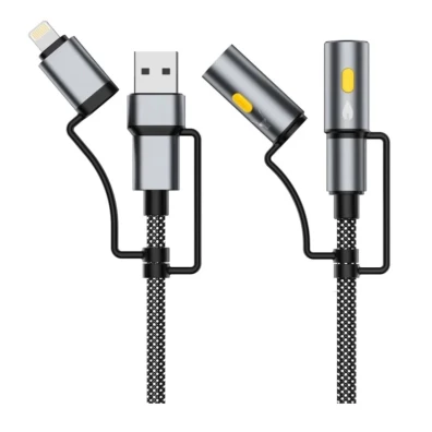 Cable Ultra-Resistente 6 en 1 USB-C/A/Lightning Carga Rápida 240W