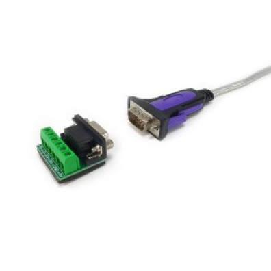 Cable USB 2.0 a Serie R422/485 Equip 1.5M con Bloque Terminales DB9 - Compatible con Windows 7/8/10/11 Linux Mac OS