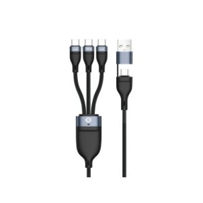 Cable USB-C 3en1 Conceptronic 3xUSB-C Macho 100W 1.50m con Adaptador a USB-A
