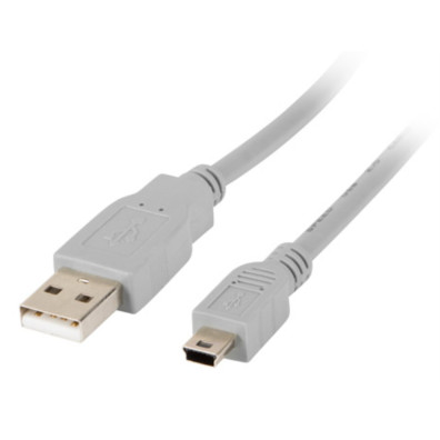CABLE USB LANBERG 2.0 MACHO/MINI USB MACHO 1.8M GRIS