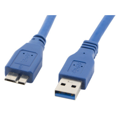 Lanberg - CA-US3M-10CC-0005-B cable USB 0,5 m Micro-USB A USB A Azul