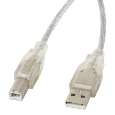 Lanberg - CA-USBA-12CC-0050-TR cable USB USB 2.0 5 m USB B Transparente