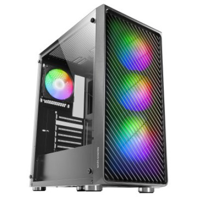 CAJA ATX Semitorre Mars Gaming MC-F Black con Metal Mesh Frontal y 3 Ventiladores ARGB de 120mm