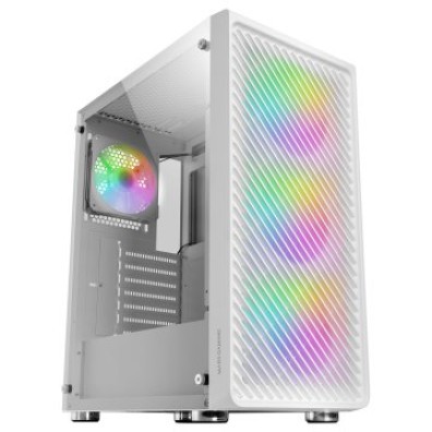 Caja ATX Mars Gaming MC-F White - Metal Mesh Frontal - 3 Ventiladores ARGB 120mm