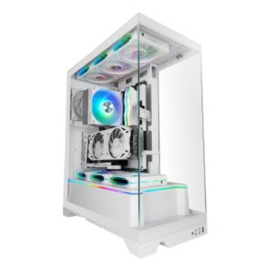 CAJA ATX MARS GAMING MCPRISMAW BLANCO TRIPLE CRISTAL TEMPLADO GPU MAX. 430mm 4x2.5 - Blanca