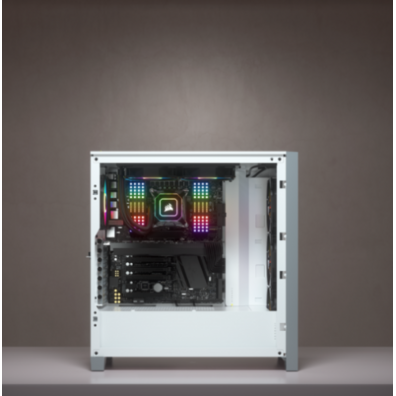 Caja Corsair ICUE 4000X RGB Tempered Glass Blanca