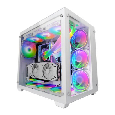 CAJA E-ATX TORRE GAMING MARS GAMING MCV3 WHITE XXL DOBLE VENTANA DE CRISTAL TEMPLADO - PREMIUM CUSTOM