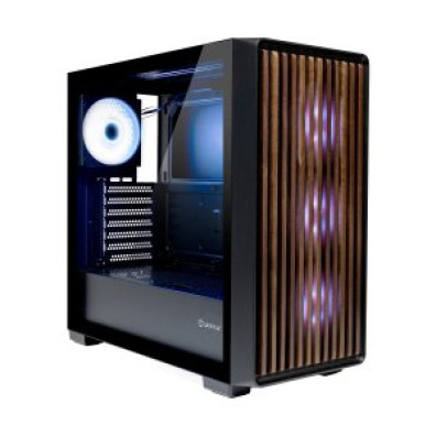 Caja ATX UNYKA REVELAT MADEIRA BLACK con frontal de madera