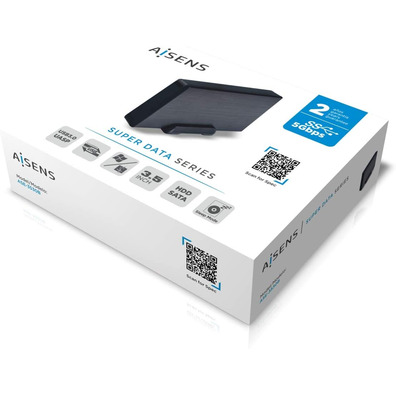 Caja Externa 3.5'' USB 3.1 AISENS Aluminio Negro