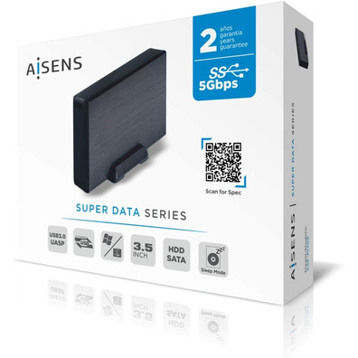 Caja Externa 3.5'' USB 3.1 AISENS Aluminio Negro
