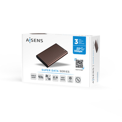 Caja Externa para Disco Duro 2.5'' Aisens ASE-2525BWN USB 3.0 Marrón