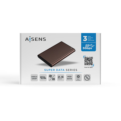 Caja Externa para Disco Duro 2.5'' Aisens ASE-2525BWN USB 3.0 Marrón