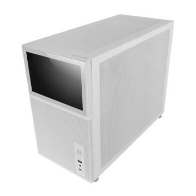 CAJA MICROATX GAMING MARS GAMING BLANCA CON PANTALLA IPS 8" MINI HDMI Y VENTANA CRISTAL