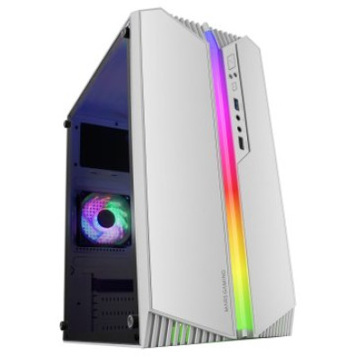 CAJA MICROATX GAMING MARS GAMING MC-S1 BLANCO FRONTAL ARGB VENTILADOR TRASERO FRGB SIN VENTANA LATERAL