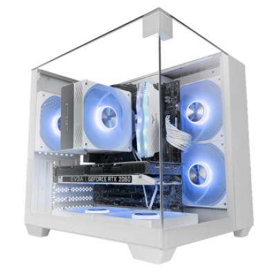 CAJA MARS GAMING MICROATX MCVISIONMW BLANCO TRIPLE CRISTAL TEMPLADO GPU 330mm 1x3.5 1x2.5