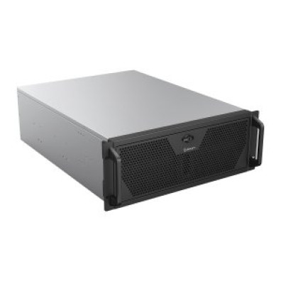 CAJA RACK 19" UNYKAch 4U NEGRO PLATA SIN FUENTE 6 BAHIAS CONECTIVIDAD USB
