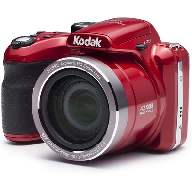 Cámara Digital Kodak AZ422 20MP Zoom Óptico 42x Roja