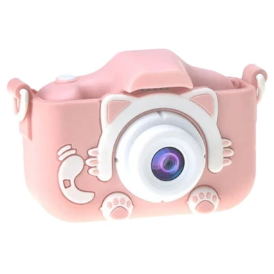 Cámara Digital Para Niños K1C Versión Mejorada con Funda Gato Rosa