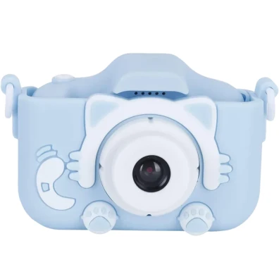 Cámara Digital Para Niños K1C Versión Mejorada con Funda Gato Azul 600mAh
