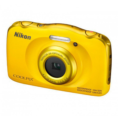 Cámara Nikon Sumergible Coolpix W100 Amarilla + Mochila