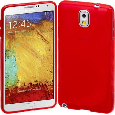 Carcasa de goma para Samsung Galaxy Note 3 Rojo