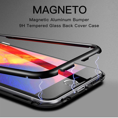 Carcasa Magnética con Cristal Templado iPhone 7/8 Negro