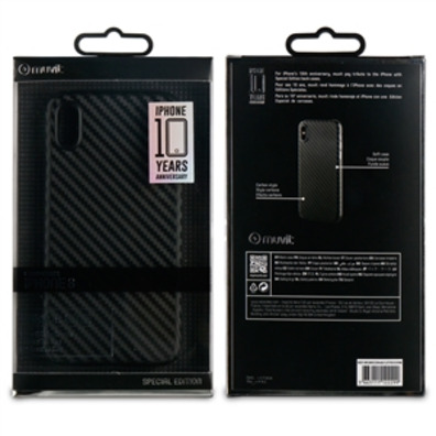 Carcasa negra fibra carbono "edición especial" iphone X muvit