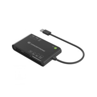 Lector de Tarjetas Externo Concentronic BIAN010B USB-C y USB-A SD, SDHC, SDXC, Micro SD, MMC, MS, CF, XD