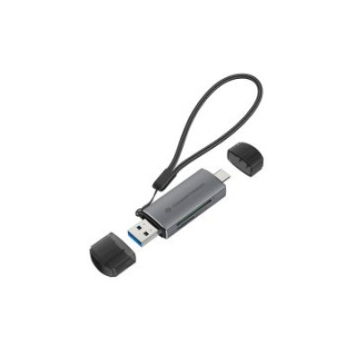 Card Reader Externo CONCENTRONIC BIAN05G USB-C y USB-A Compatible con SD, SDHC, SDXC, Micro SD