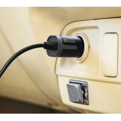 Cargador Coche Negro Micro USB Reversible 1A 1m Muvit