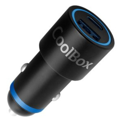 Cargador de coche Coolbox 48W USB-C/A Negro