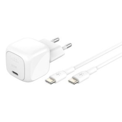 CARGADOR BELKIN BOOST CHARGE USB-C 30W CON CABLE USB-C - BLANCO