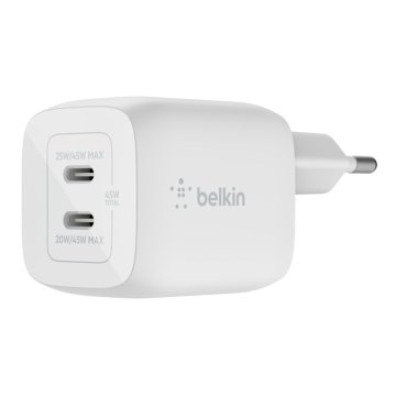 Cargador USB-C Belkin 45W Gan Boost Charge Pro 2xUSB-C