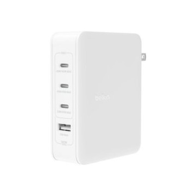 Cargador USB-C Belkin 140W Blanco - GAN Boost Charge 3xUSB-C 1xUSB-A