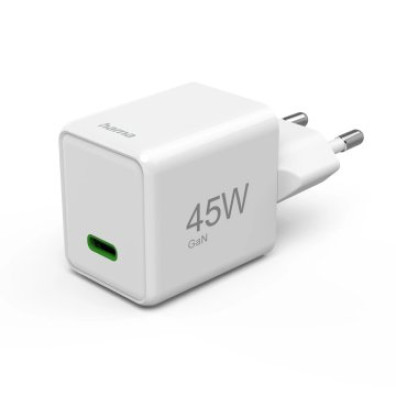 Cargador USB-C Hama 45W Blanco Super Mini con GaN Quick Charge Power Delivery