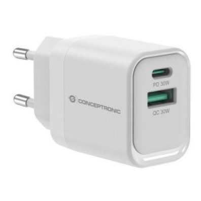 Cargador USB Conceptronic 33W Althea1933 USB-C PD USB-A Blanco