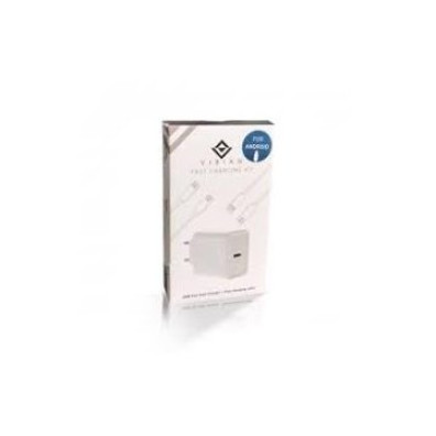Cargador USB Vibian Carga Rápida 20W con Cable USB-C para Android