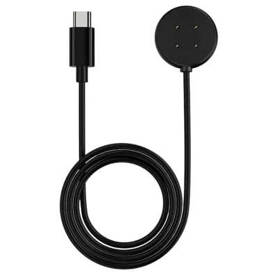 Cargador USB-C Negro para Google Pixel Watch 3, Pixel Watch 2, Fitbit Versa 4 y Versa 3 - Compatible