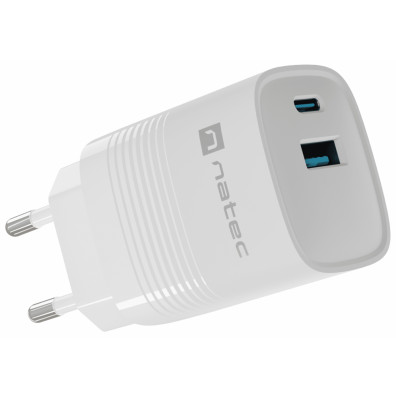 NATEC - NUC-2140 cargador de dispositivo móvil Universal Blanco Corriente alterna Carga rápida Inter