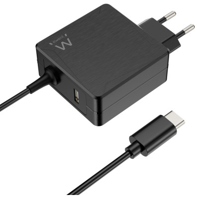 CARGADOR DE PARED EWENT EW3978 USB-C CON PD 65W + PUERTO USB-A