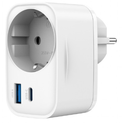 CARGADOR RAPIDO GEMBIRD USB DE 2 PUERTOS CON TOMA DE CA DE PASO 20 W BLANCO