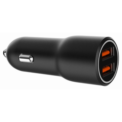 CARGADOR RAPIDO PARA COCHE GEMBIRD CON 2 PUERTOS USB, QC3.0, 36 W, NEGRO