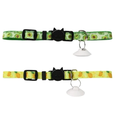 Collares Amarillo/Verde CATLINK - Pack de 2 para comederos y bebederos