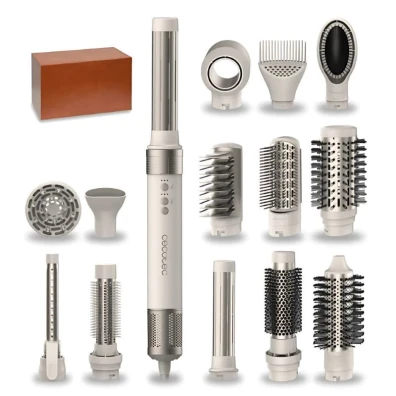 Moldeador multifunción Cecotec Bamba CeramicCare 14in1 AirGlam Champán - Accesorios para el cabello